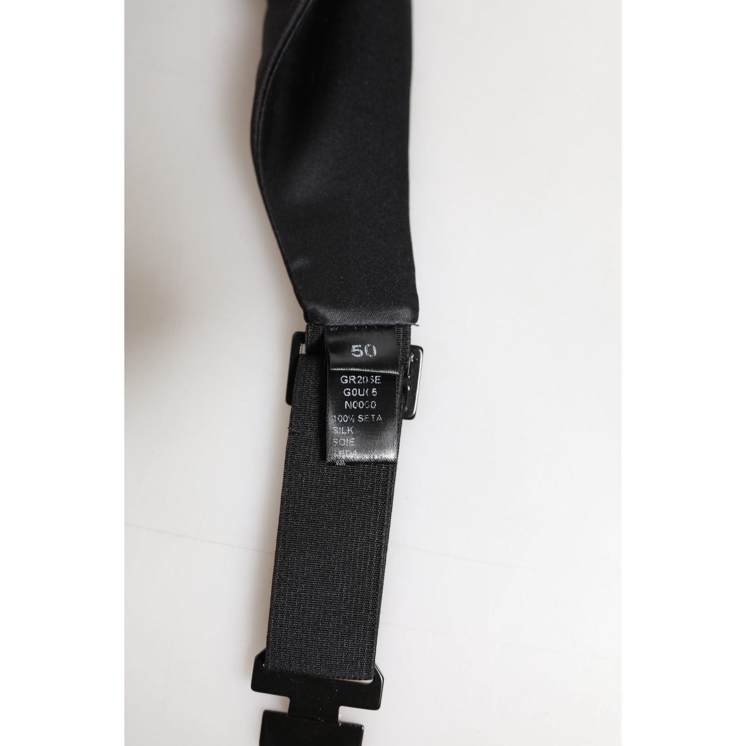 Dolce & Gabbana Black Men 100% Silk Belt Wide Waist Cummerbund