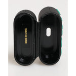 Dolce & Gabbana Black Mint Rubber Logo Embossed Accessory Airpods Case interior view showing "Made in China" label.