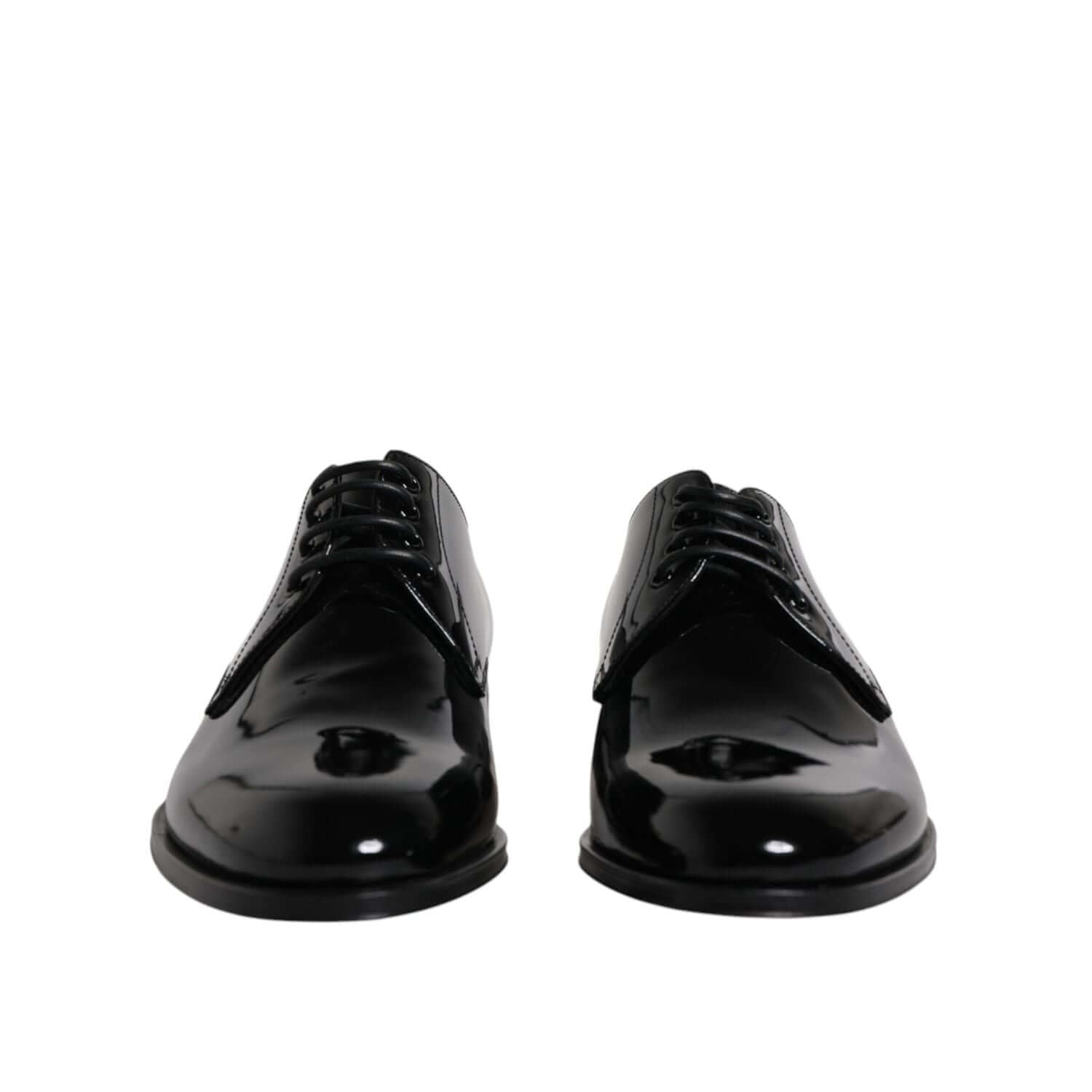 Dolce & Gabbana Black Patent Leather Derby Formal Dress Shoes