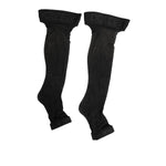 Dolce & Gabbana Black Sheer Nylon Logo Band Over-the-Knee Stocking Socks with bold logo waistband, made in Italy.
