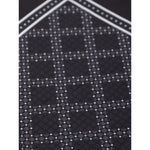 Dolce & Gabbana Black Silk Pocket Square with geometric print design, size 32x32 cm, showcasing exclusive handmade Italian craftsmanship.