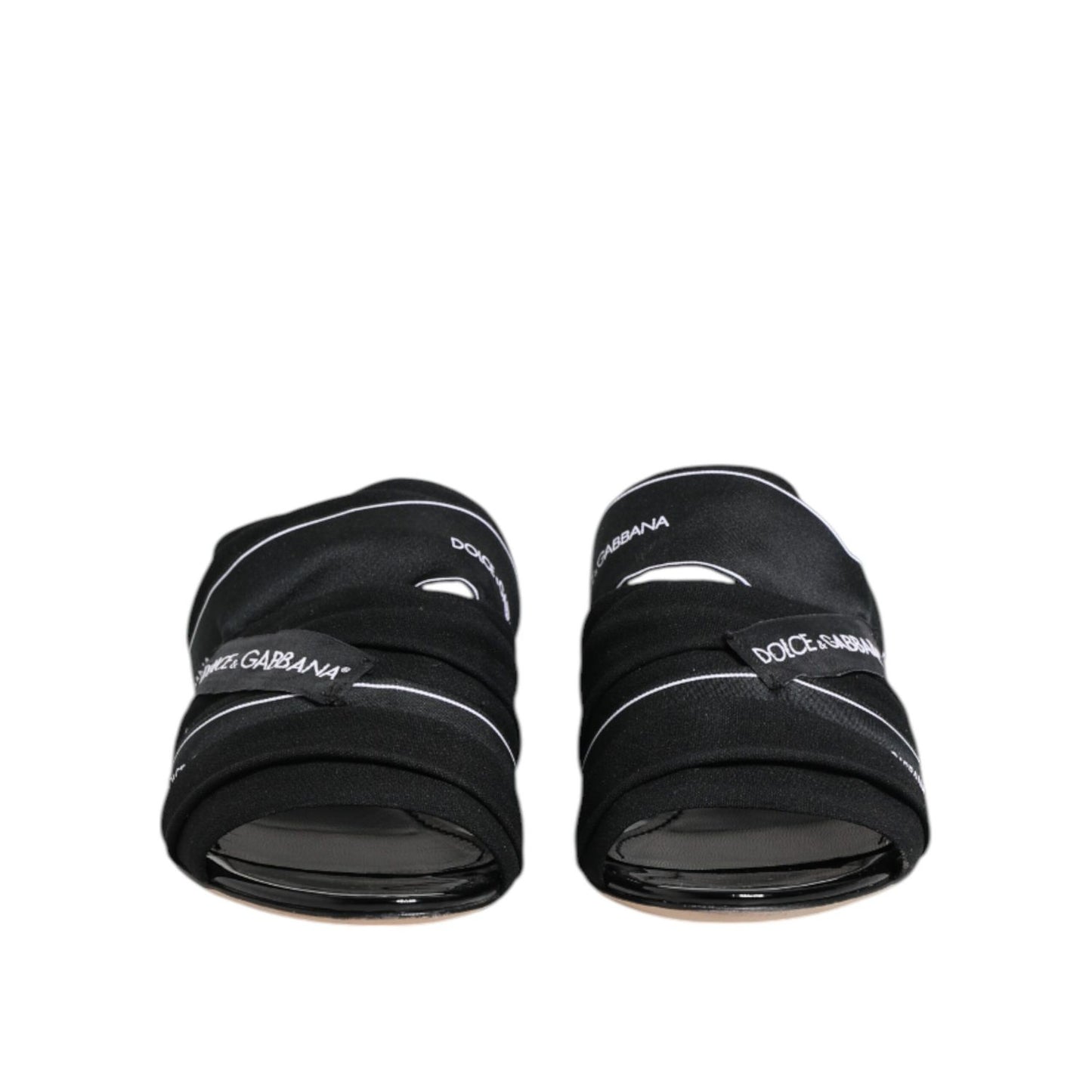 Dolce & Gabbana Black Slides Slip On Sandals Shoes