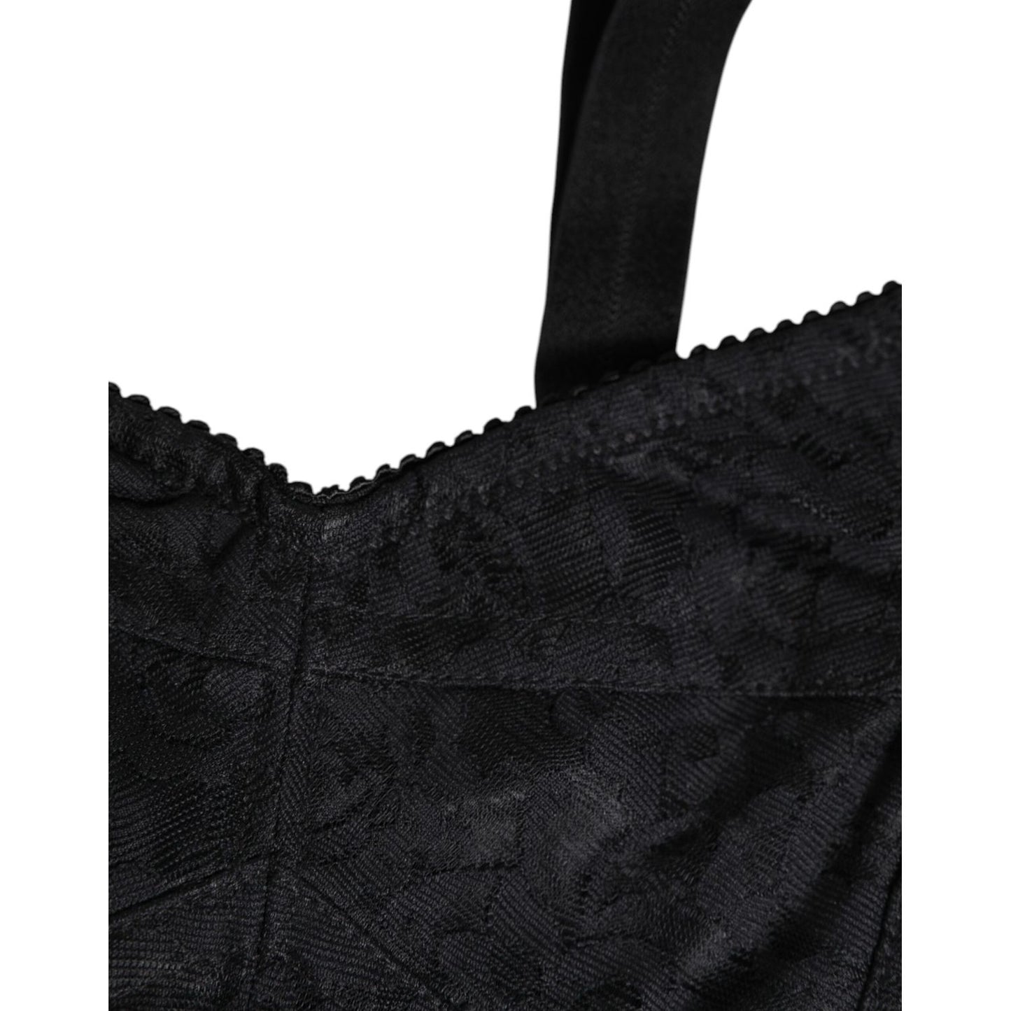 Dolce & Gabbana Black Stretch Nylon Bustier Bra Underwear