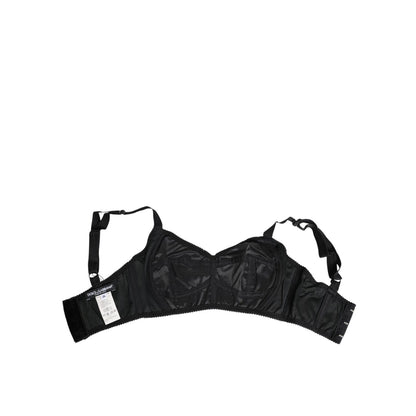 Dolce & Gabbana Black Stretch Nylon Bustier Bra Underwear