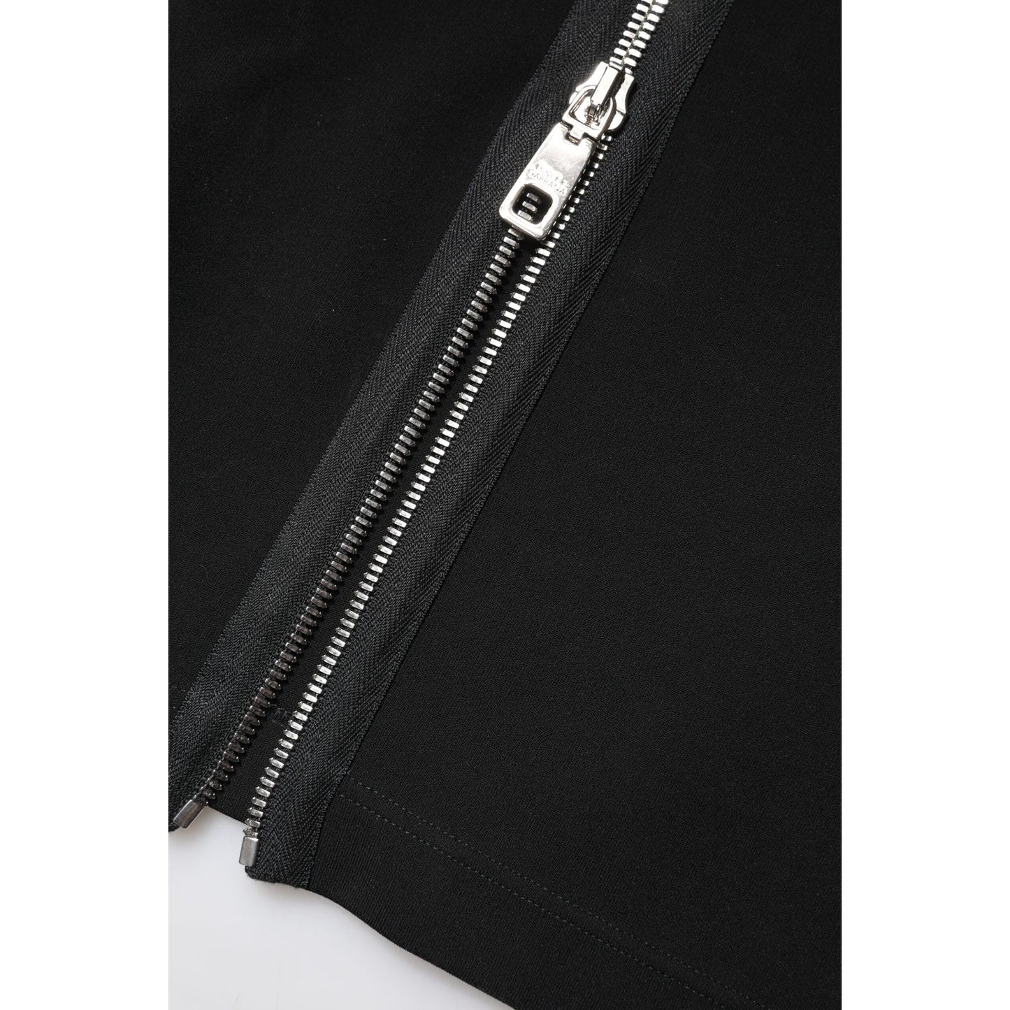 Dolce & Gabbana Black Viscose One Shoulder Zipper Sheath Dress