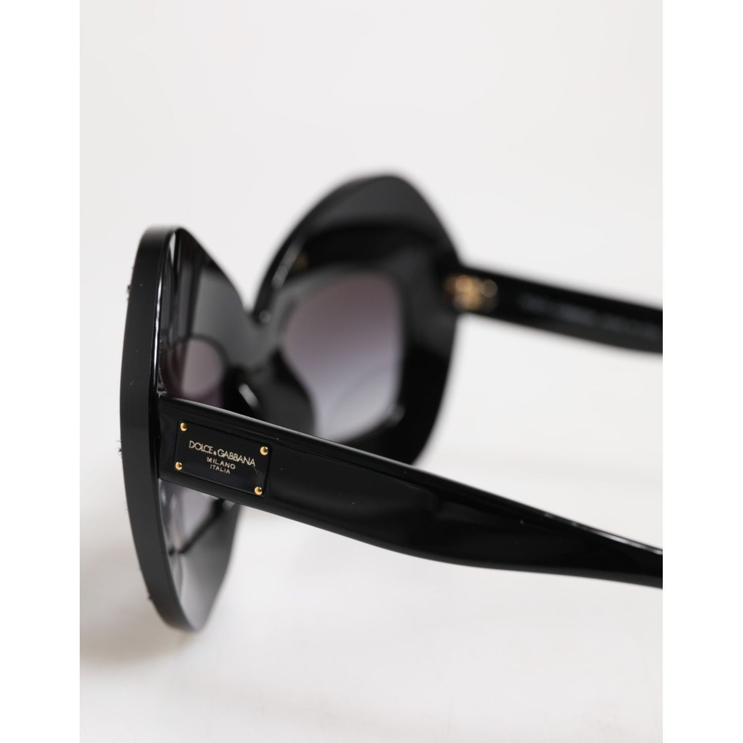 Dolce & Gabbana Black White PIED DE POULE Print Oversized Shades Sunglasses