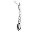 Dolce & Gabbana Black White Polyester Tape String DG Logo Keychain Keyring with metal hardware and engraved logo details.