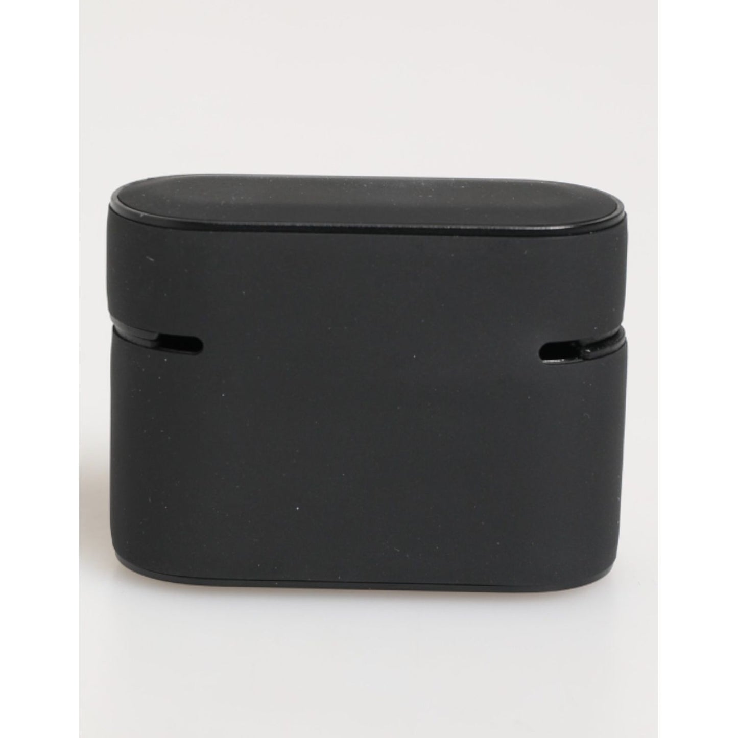 Dolce & Gabbana Black White Rubber Embossed Logo Accessory Airpods Case with embossed logo, luxury design, durable, made in Italy.
