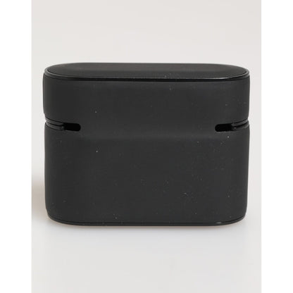 Dolce & Gabbana Black Yellow Rubber Logo Embossed Accessory Airpods Case