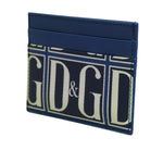 Dolce & Gabbana Blue Calf Leather DG Logo Monogram Card Holder Wallet with iconic DG print and stylish design