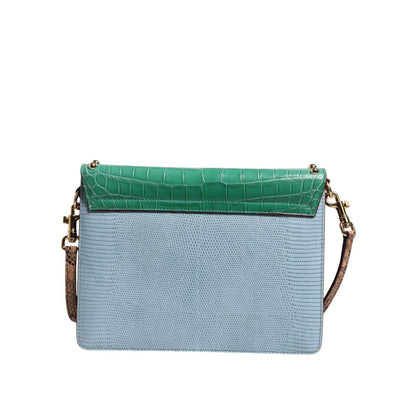 Dolce & Gabbana Blue Green LUCIA Embellished Crossbody Bag