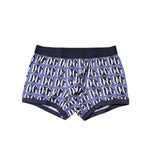 Dolce & Gabbana Blue Logo Print Regular Boxer Brief Underwear with elastic waistband and stylish logo pattern.