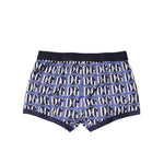 Dolce & Gabbana Blue Logo Print Regular Boxer Brief Underwear with elastic waistband and logo branding, crafted from quality cotton fabric.