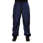 Dolce & Gabbana Blue Nylon Straight Jogger Sweatpants Pants showcasing sleek design and comfort, ideal for stylish streetwear.