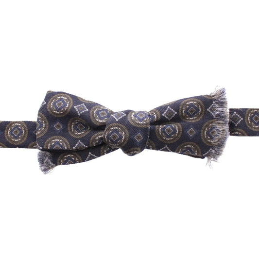 Dolce & Gabbana Blue Silk Baroque Fantasi Tied Bow Tie Papillon in blue and green baroque pattern with adjustable strap.