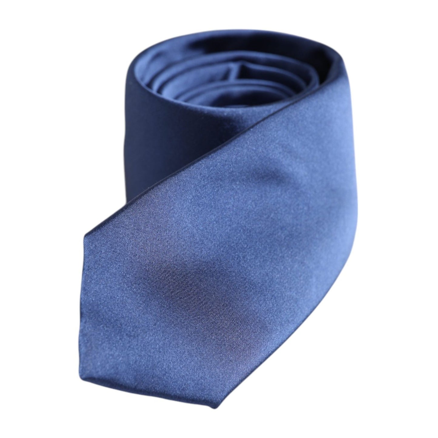 Dolce & Gabbana Blue Solid Silk Adjustable Necktie Tie, elegant men's accessory, 100% silk, made in Italy, luxurious fashion statement.