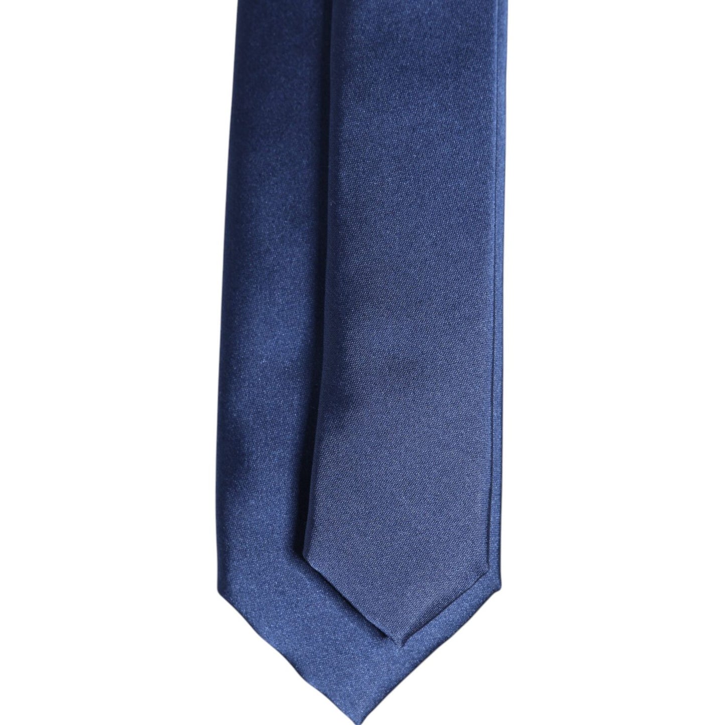 Dolce & Gabbana Blue Solid Silk Adjustable Necktie Tie, luxurious men's accessory made in Italy, 100% silk with 6cm width.