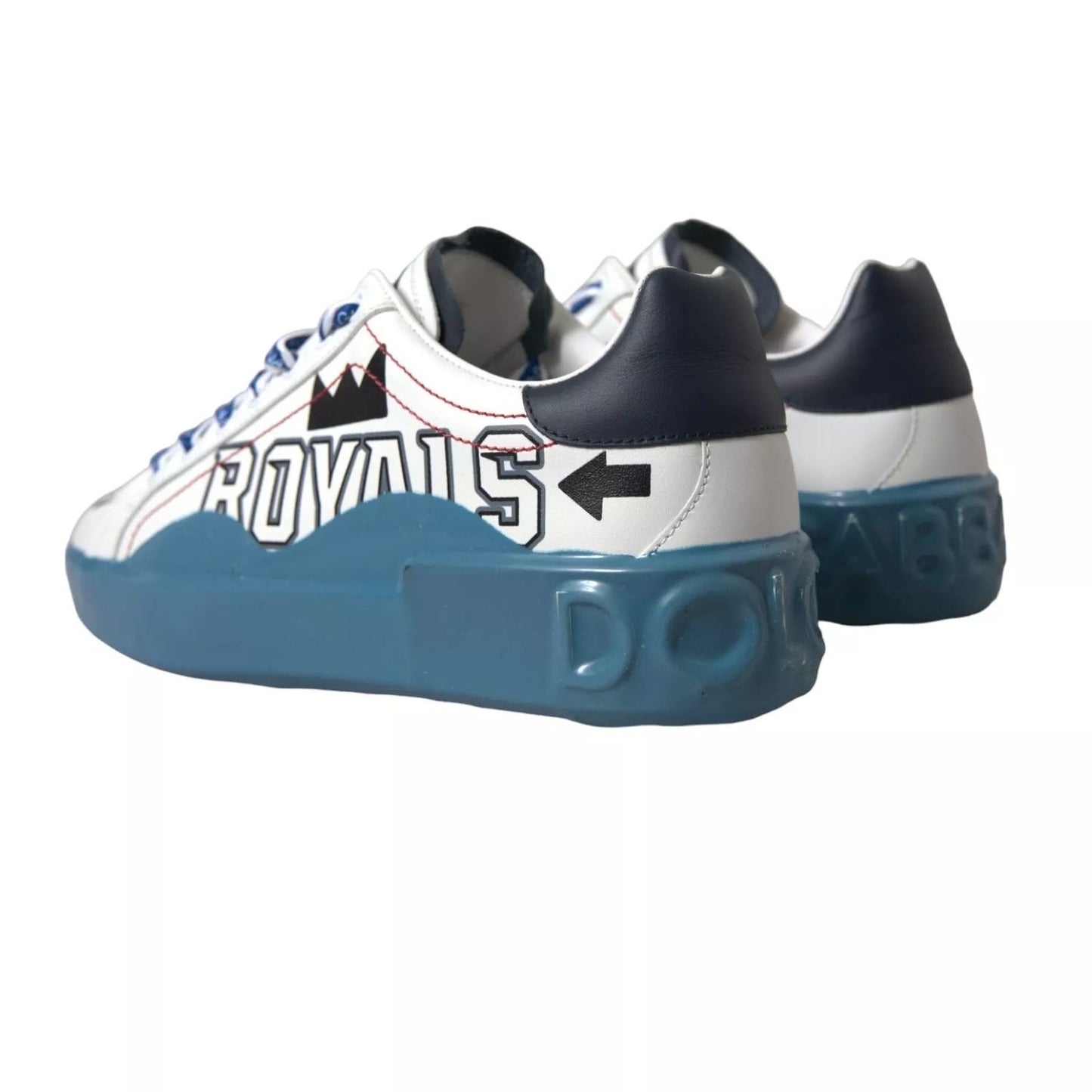 Dolce & Gabbana Blue White Printed Portofino Melt Sneakers