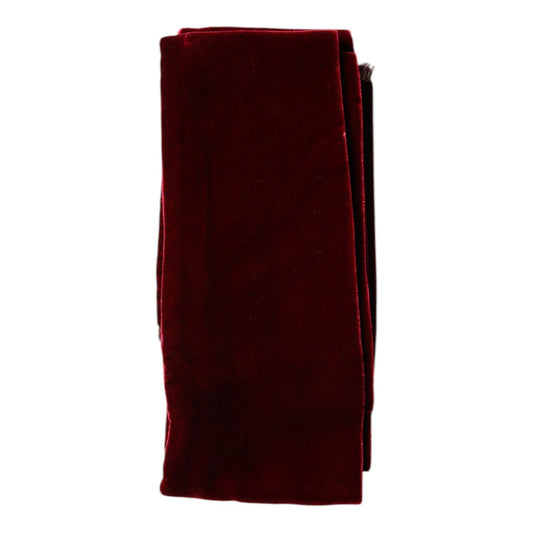 Dolce & Gabbana Bordeaux Cotton Silk Fringe Shawl Wrap Scarf, burgundy, 158cm x 10cm, women’s accessory by Dolce & Gabbana.