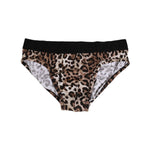 Dolce & Gabbana Brown Cotton Leopard Logo Midi Brief Underwear, luxurious Italian-made briefs offering comfort and style with elastic waistband.
