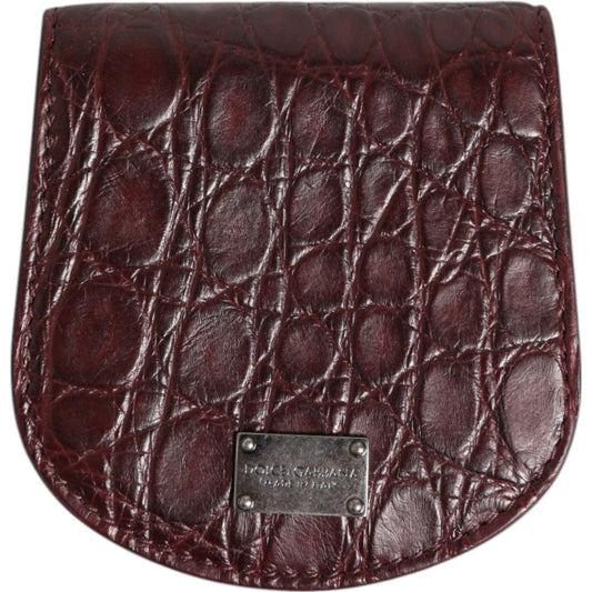 Dolce & Gabbana Burgundy Exotic Skin Coin Condom Case Holder Pocket Wallet