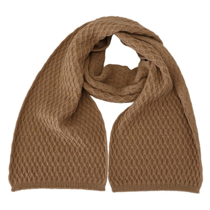 Dolce & Gabbana Dark Brown Wrap Shawl Knitted Camel Scarf