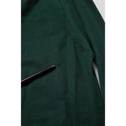 Dolce & Gabbana Dark Green Button Down Men Cardigan Sweater