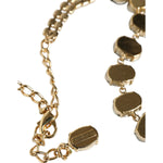 Dolce & Gabbana Gold Brass Link Chain Rose Petal Crystal Necklace with lobster clasp, designed in Italy.
