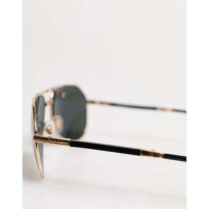 Dolce & Gabbana Gold DG2106K Pilot Frame Tinted Lens Polarized Sunglasses