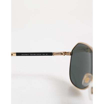 Dolce & Gabbana Gold DG2106K Pilot Frame Tinted Lens Polarized Sunglasses