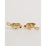 Dolce & Gabbana Gold Musical Note Metal Brass Pin Men Accessory Cufflinks with polished finish for stylish formal attire.