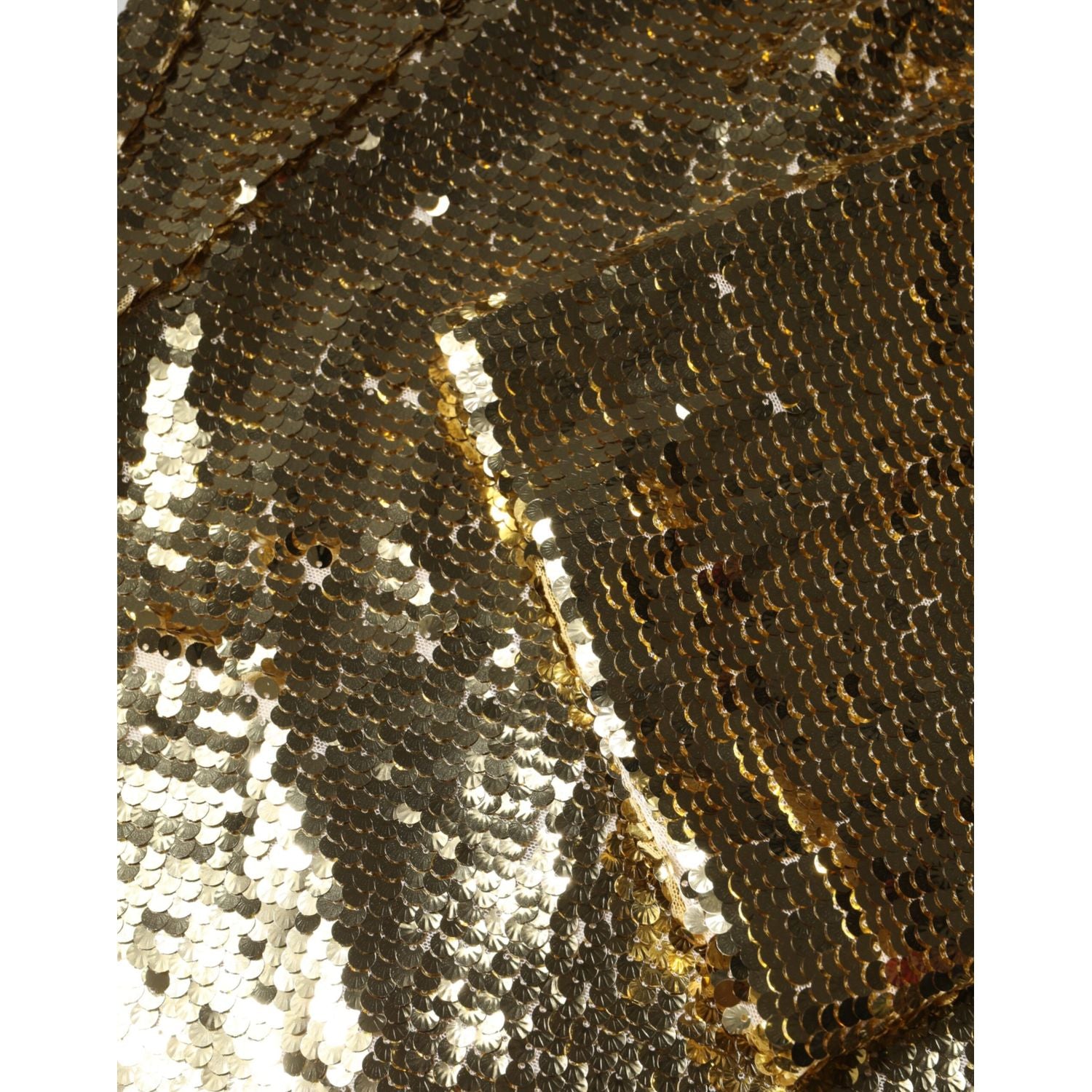 Dolce & Gabbana Gold Sequin Long Sleeve Mini Dress