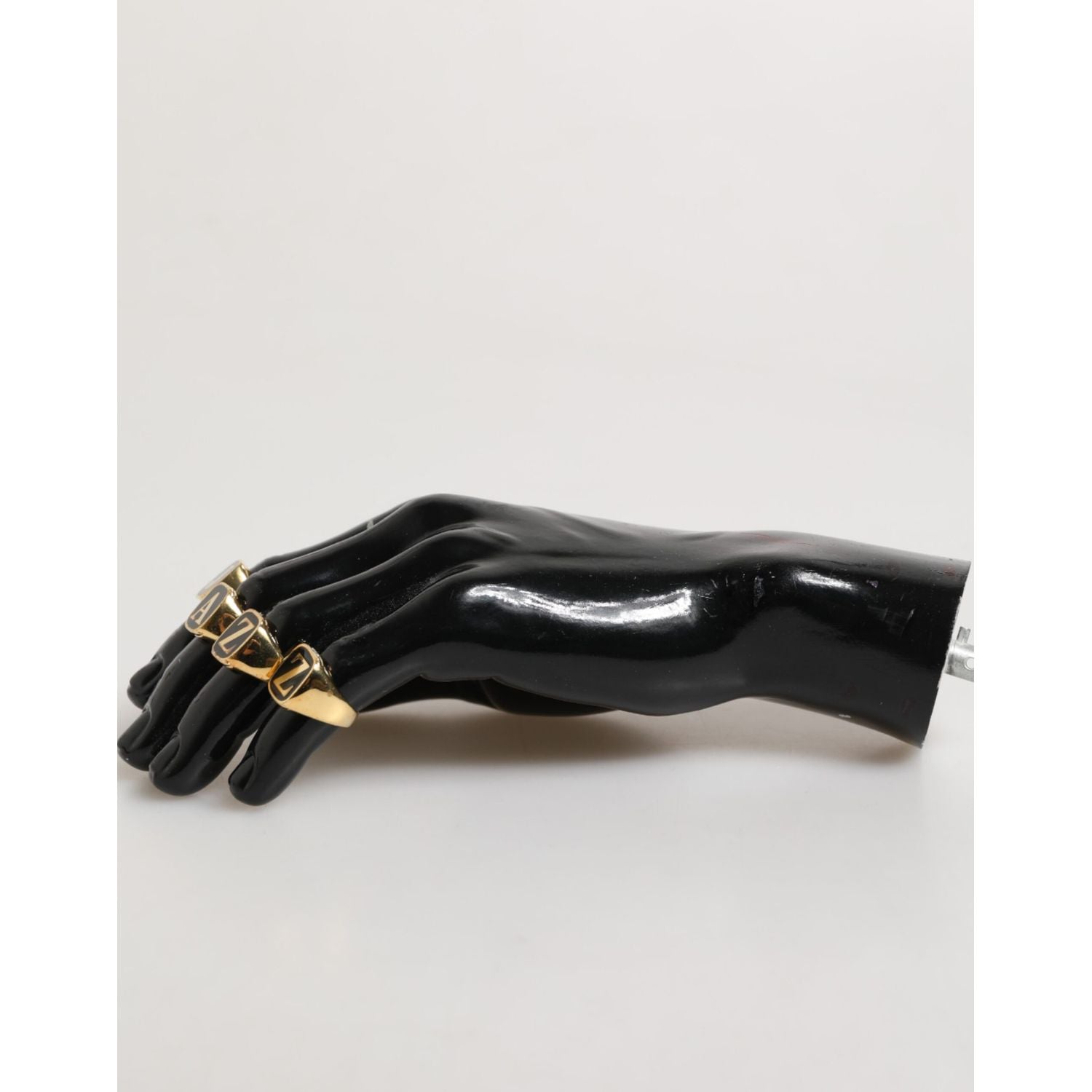 Dolce & Gabbana Gold Tone Brass JAZZ Letter Set 4 Pieces Adjustable Ring