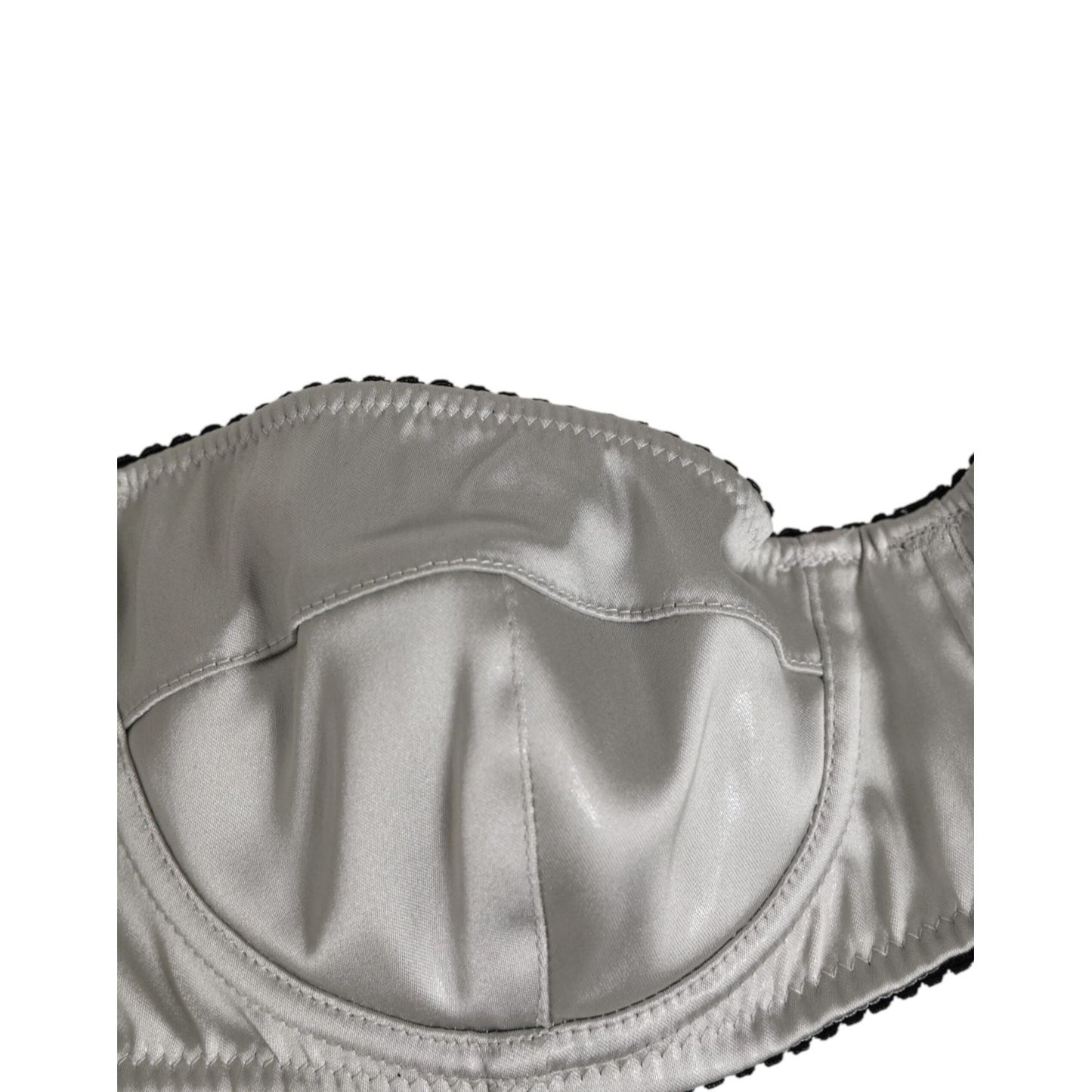 Dolce & Gabbana Gray Acetate Stretch Balconcino Bra Underwear