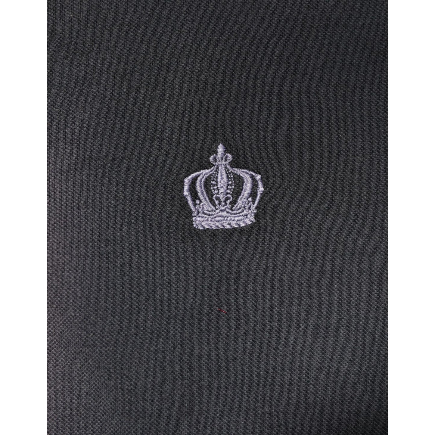 Dolce & Gabbana Gray Cotton Crown Collared Men Polo T-shirt