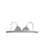 Dolce & Gabbana Gray Silk Satin Triangle Soft Cup Bra Underwear featuring soft triangle cups and hook closure.