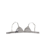 Dolce & Gabbana Gray Silk Satin Triangle Soft Cup Bra Underwear showcasing elegant and sensual Italian design.