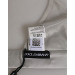 Close-up of Dolce & Gabbana Gray Silk Satin Triangle Soft Cup Bra Underwear with tag and logo details.