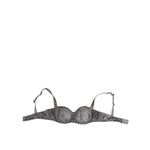 Dolce & Gabbana Gray Silk Underwired Balconette Bra Underwear with elegant detailing and adjustable straps, luxury fashion accessory.