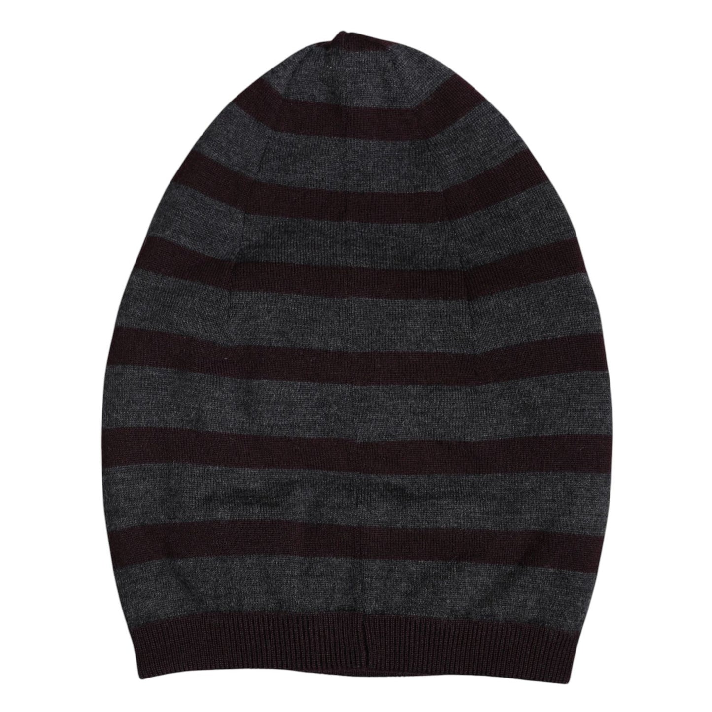 Dolce & Gabbana Gray Striped Wool Knitted Winter Beanie Hat, 100% Virgin Wool, Made in Italy, new with tags, men's fashion accessory