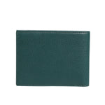 Dolce & Gabbana Green Leather DG Logo Plaque Bifold Men Card Holder Wallet front view