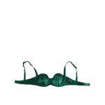 Dolce & Gabbana Green Satin Semi-Padded Underwire Musk Underwear, luxury silk bra