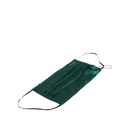 Dolce & Gabbana Green Silk Pleated Elastic Ear Strap Face Mask