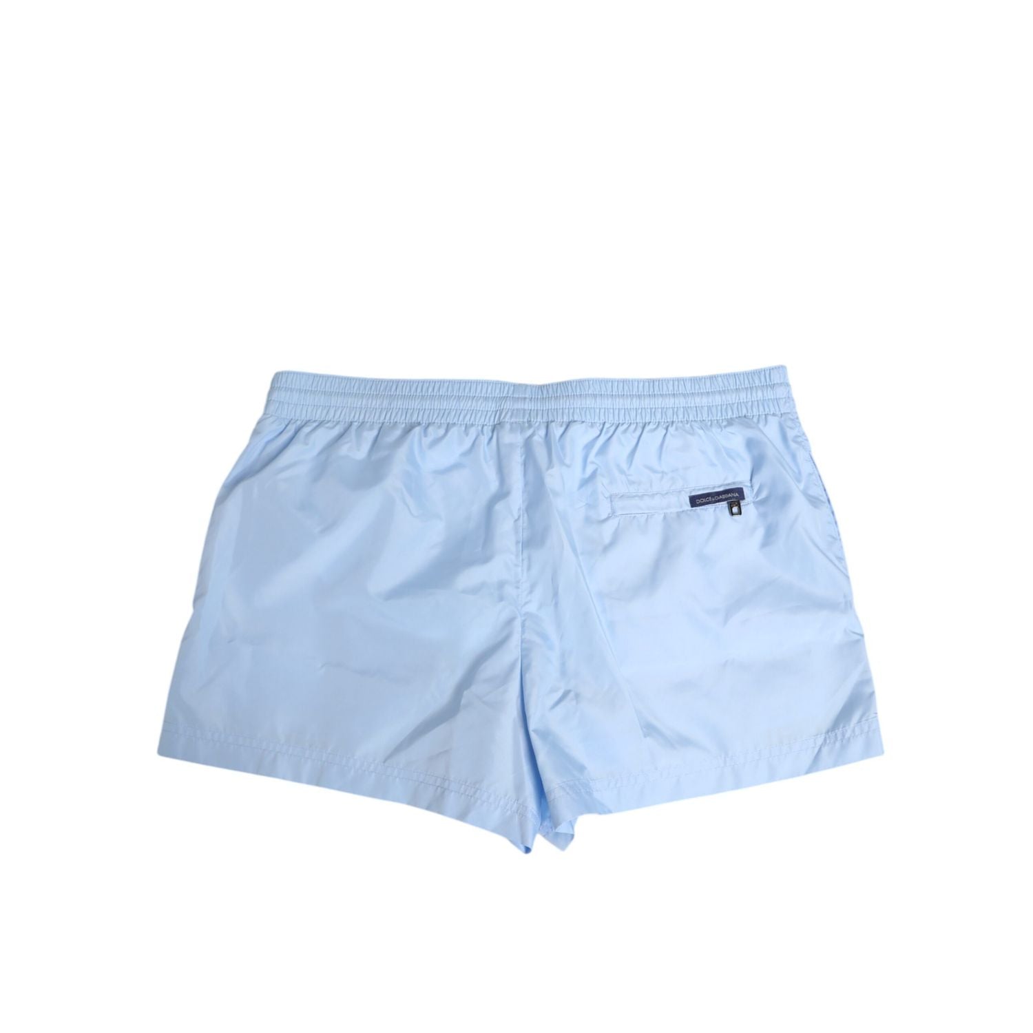 Dolce & Gabbana Light Blue Nylon DG Logo Tape Men Shorts Swimwear