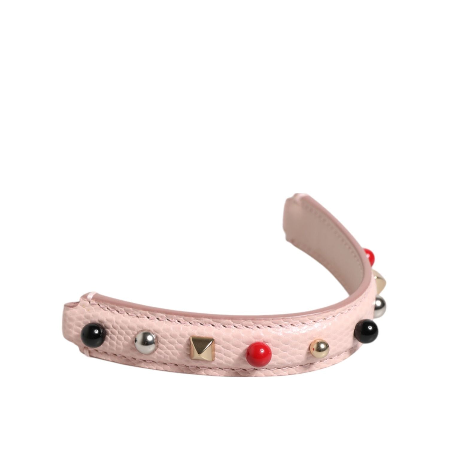 Dolce & Gabbana Light Pink Embellished Leather Bag Handle  Shoulder Strap