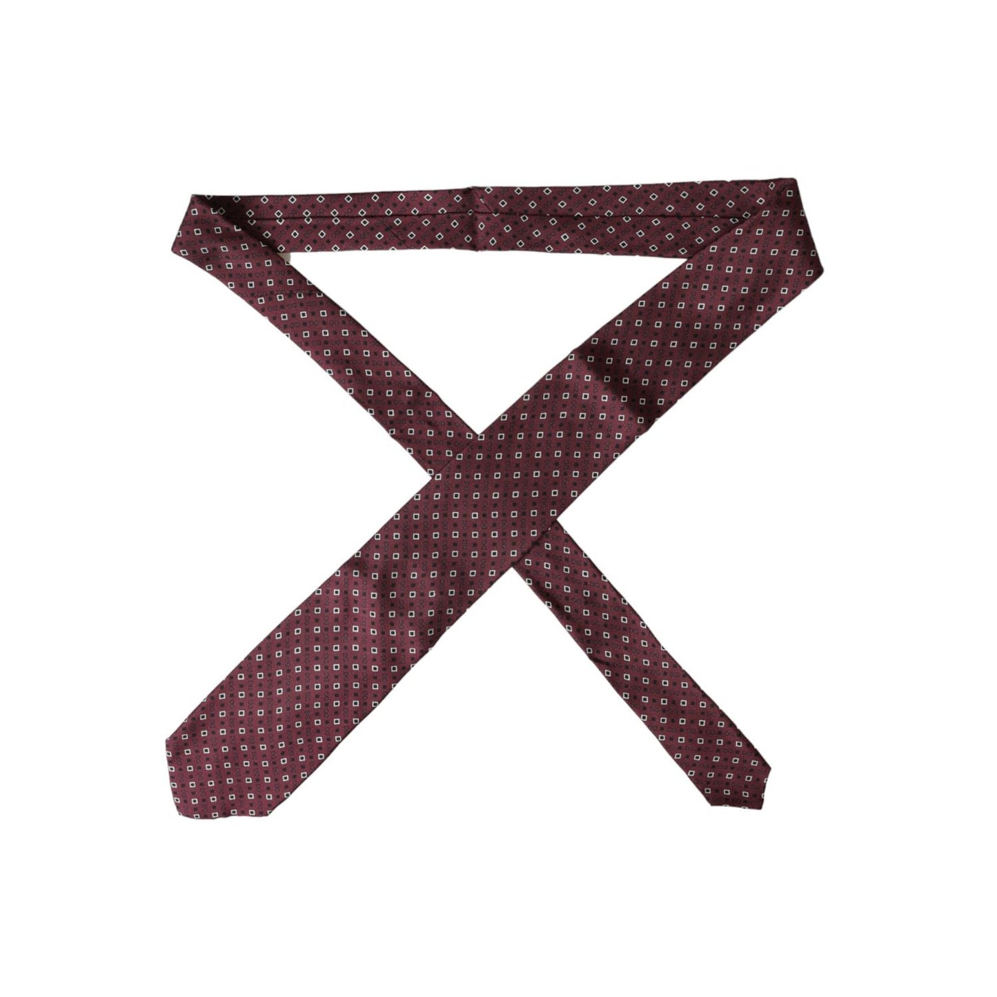 Dolce & Gabbana Maroon Silk Branded Logo Adjustable Men Tie