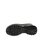 Sole view of Dolce & Gabbana Metallic Black Pull On Rain Boots Men Shoes, showcasing durable traction and premium design.