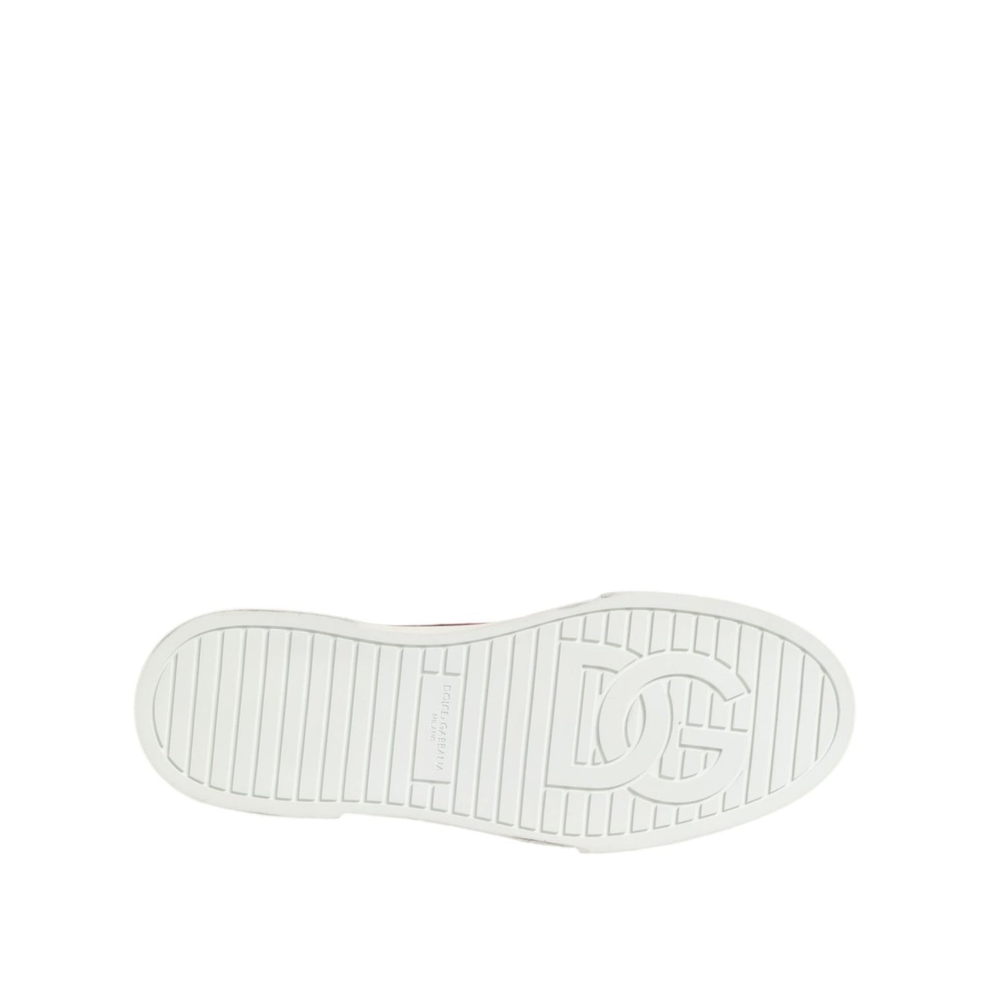 Bottom view of Dolce & Gabbana Multicolor Cotton High Top Men Sneakers Shoes showing rubber sole detail.