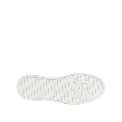 Bottom view of Dolce & Gabbana Multicolor Cotton High Top Men Sneakers Shoes showing rubber sole detail.