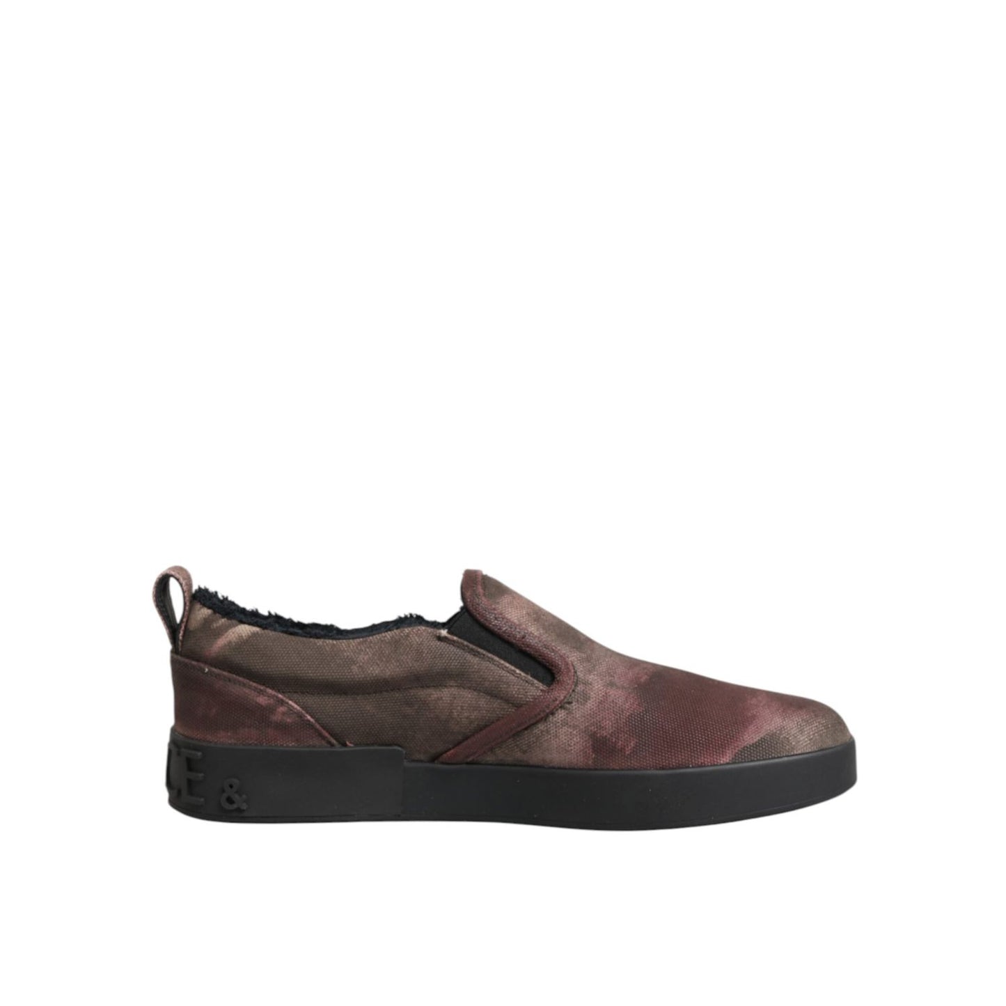 Dolce & Gabbana Multicolor Cotton Low Top Slip On Men Sneakers Shoes with a black sole and elegant design.